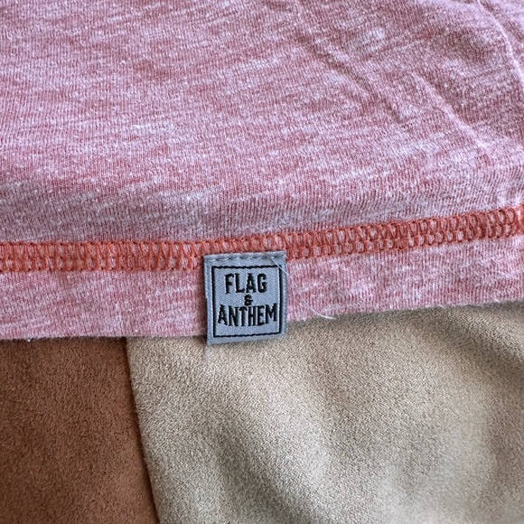 Flag and Anthem orange-pink heather t-shirt Henley, men’s XL - Picture 3 of 3